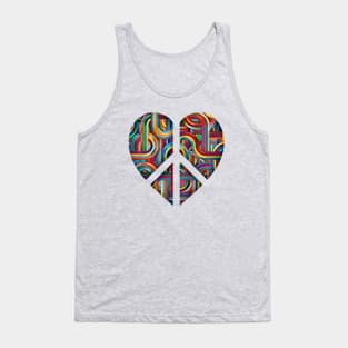 Colorful Abstract Heart-Peace Symbol Tank Top